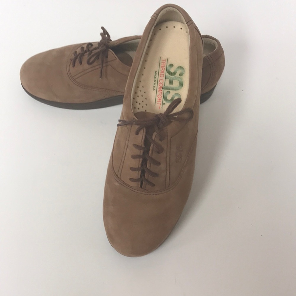 SAS Whisper Oxford Shoes Tan Nubuck Suede Sz 6M